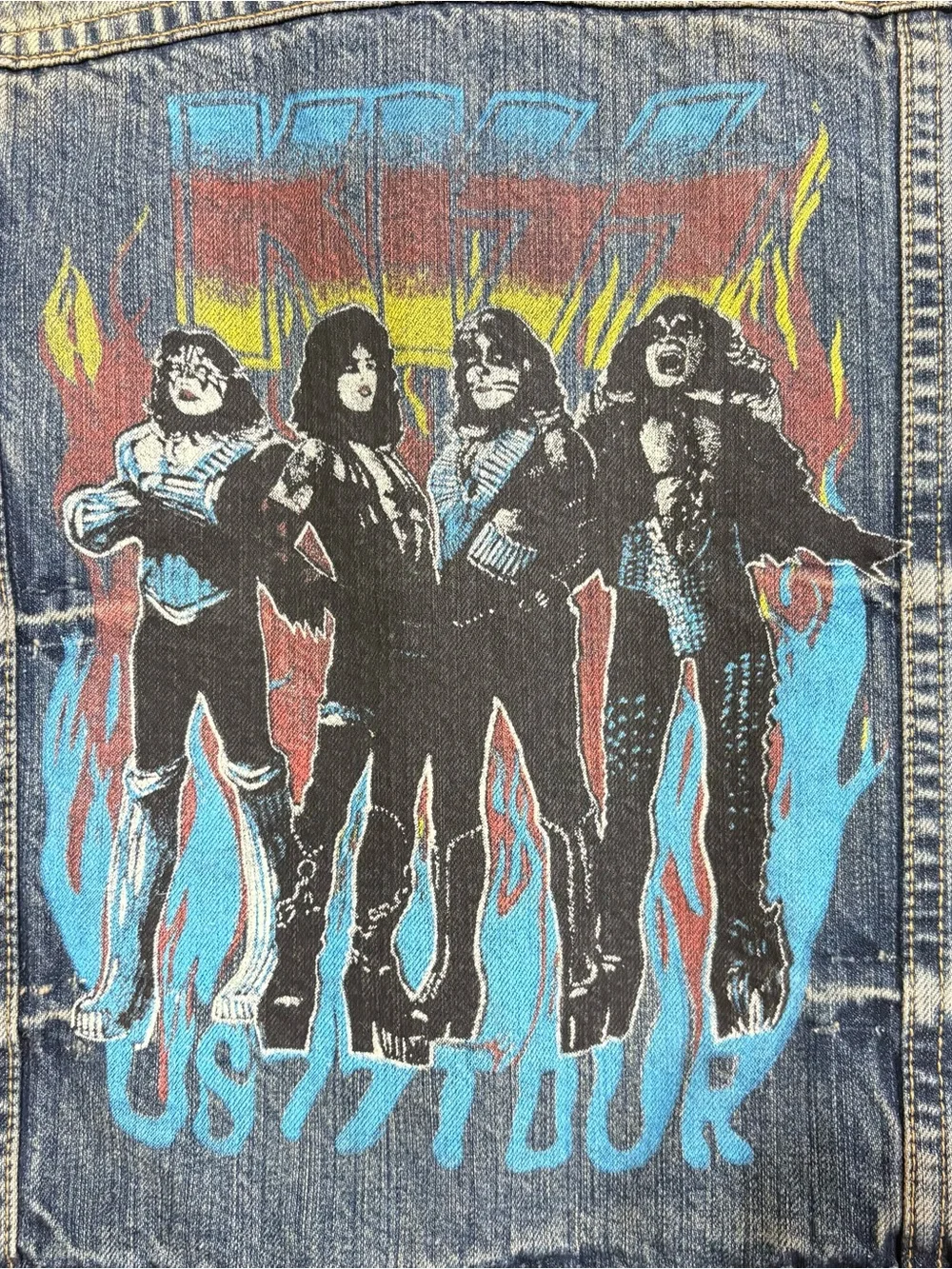 VTG 2005 Trunk Ltd Kiss Denim Jacket Reserve 88/150 Kids XL 16 P2P 1977 Graphic